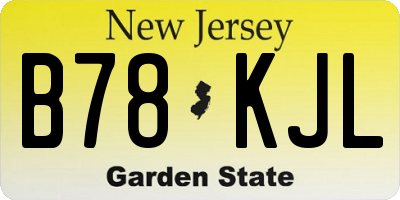 NJ license plate B78KJL