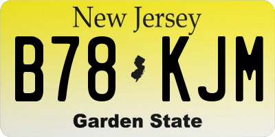 NJ license plate B78KJM