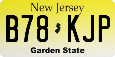 NJ license plate B78KJP