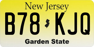 NJ license plate B78KJQ