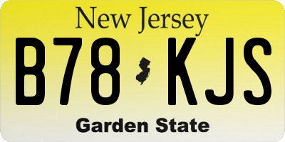 NJ license plate B78KJS