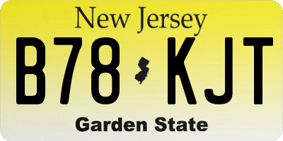 NJ license plate B78KJT
