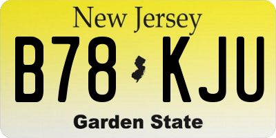 NJ license plate B78KJU