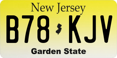 NJ license plate B78KJV