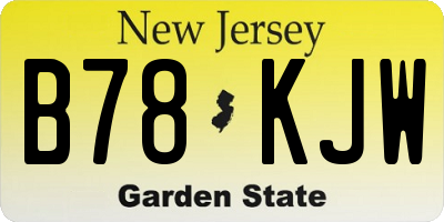 NJ license plate B78KJW