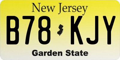 NJ license plate B78KJY
