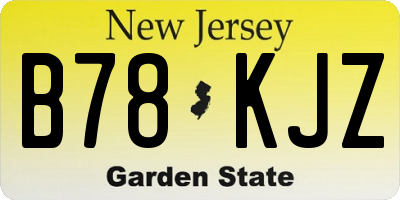 NJ license plate B78KJZ