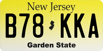 NJ license plate B78KKA