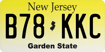 NJ license plate B78KKC