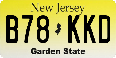 NJ license plate B78KKD