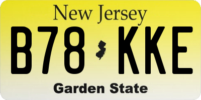 NJ license plate B78KKE