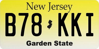 NJ license plate B78KKI