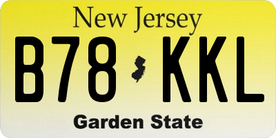 NJ license plate B78KKL