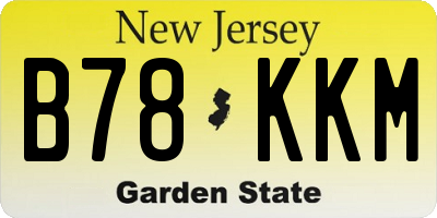 NJ license plate B78KKM