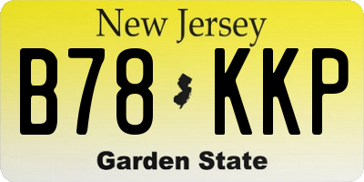 NJ license plate B78KKP