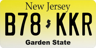NJ license plate B78KKR