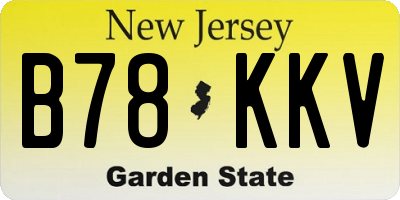 NJ license plate B78KKV