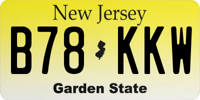 NJ license plate B78KKW