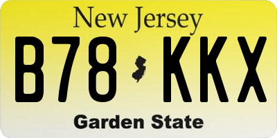 NJ license plate B78KKX