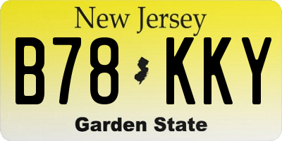 NJ license plate B78KKY
