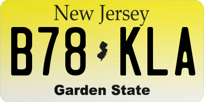 NJ license plate B78KLA
