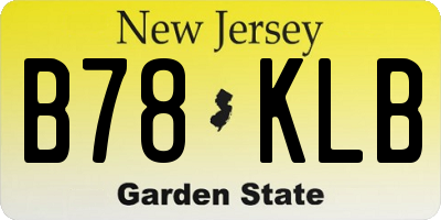 NJ license plate B78KLB