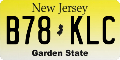 NJ license plate B78KLC