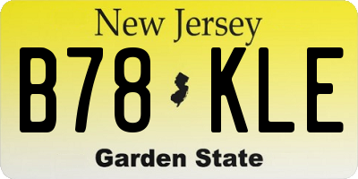 NJ license plate B78KLE