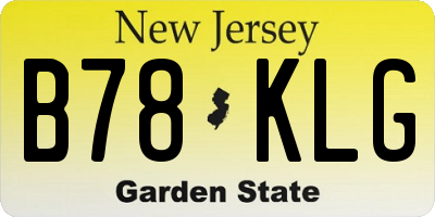 NJ license plate B78KLG