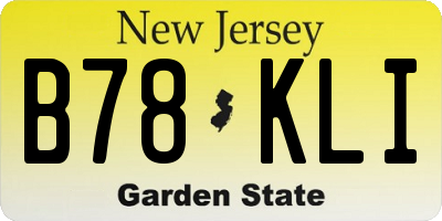 NJ license plate B78KLI
