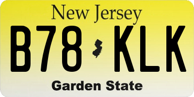 NJ license plate B78KLK