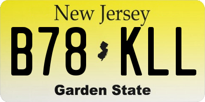 NJ license plate B78KLL