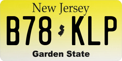 NJ license plate B78KLP