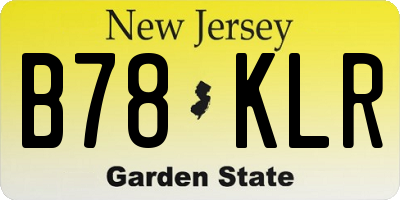 NJ license plate B78KLR