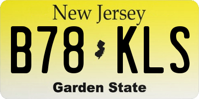 NJ license plate B78KLS