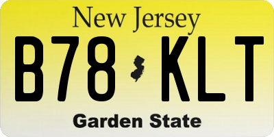 NJ license plate B78KLT