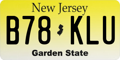 NJ license plate B78KLU