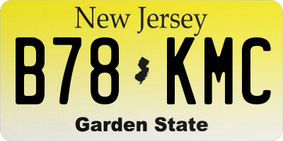 NJ license plate B78KMC