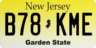 NJ license plate B78KME