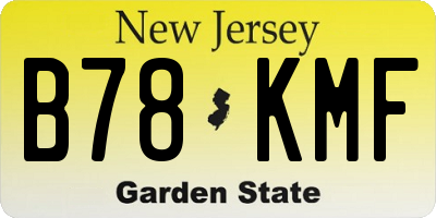 NJ license plate B78KMF