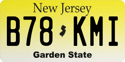 NJ license plate B78KMI
