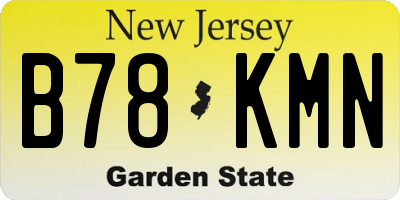 NJ license plate B78KMN