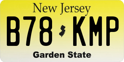 NJ license plate B78KMP