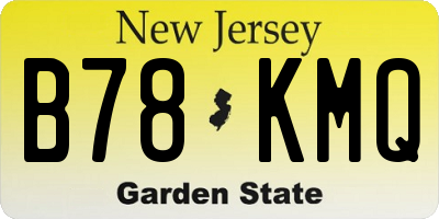 NJ license plate B78KMQ