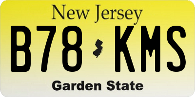 NJ license plate B78KMS