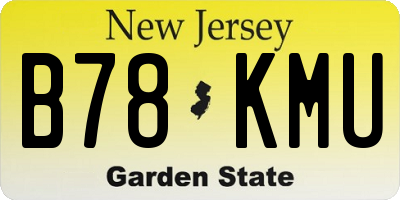 NJ license plate B78KMU