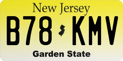 NJ license plate B78KMV