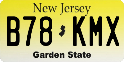 NJ license plate B78KMX