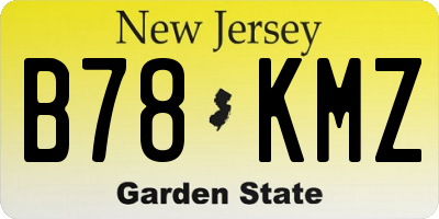 NJ license plate B78KMZ
