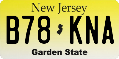 NJ license plate B78KNA